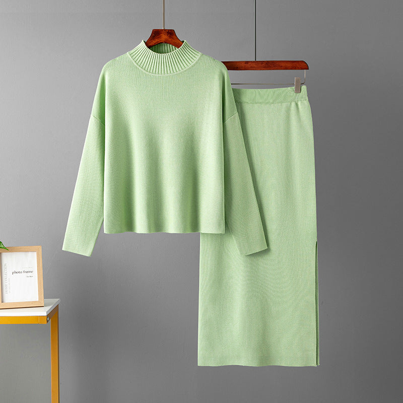 Ensemble Pull Doux & Jupe Longue Fendue