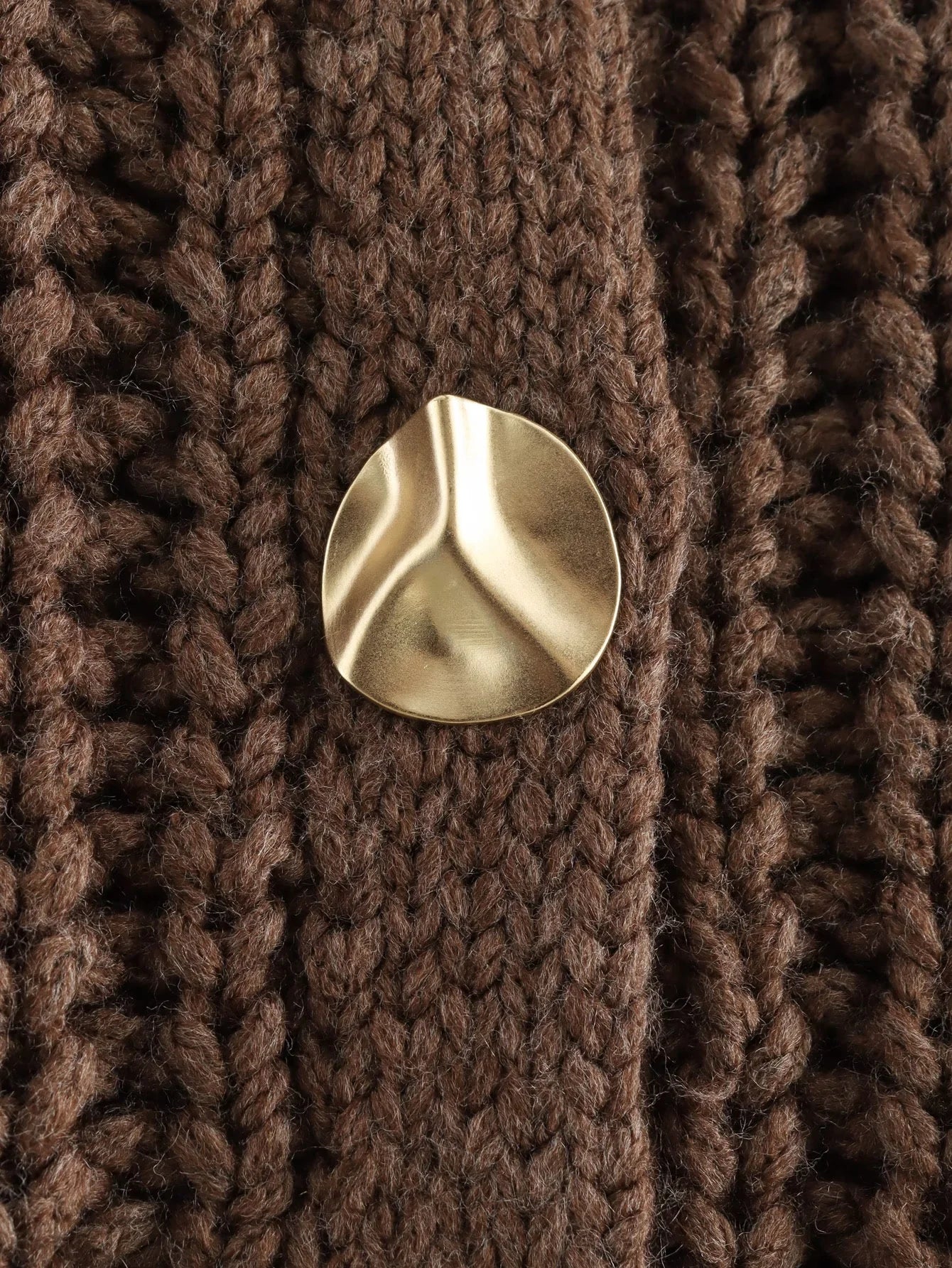 Gilet Tricoté Sans Manches à Mailles Épaisses