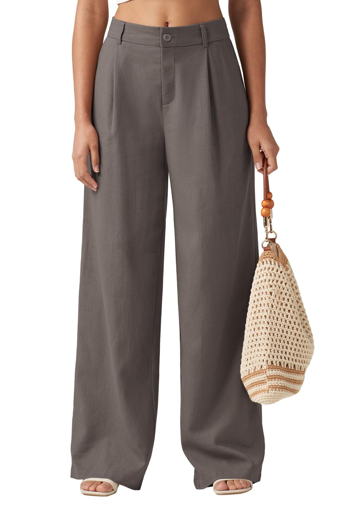 Pantalon Droit Décontracté avec Poches