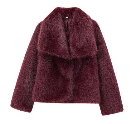 Veste Courte en Fausse Fourrure Stelura