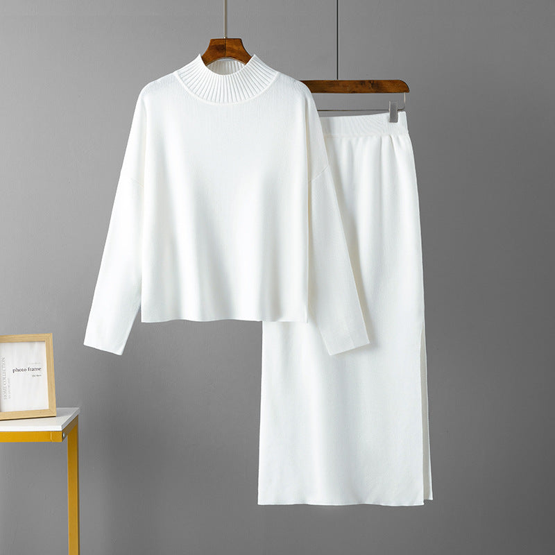 Ensemble Pull Doux & Jupe Longue Fendue