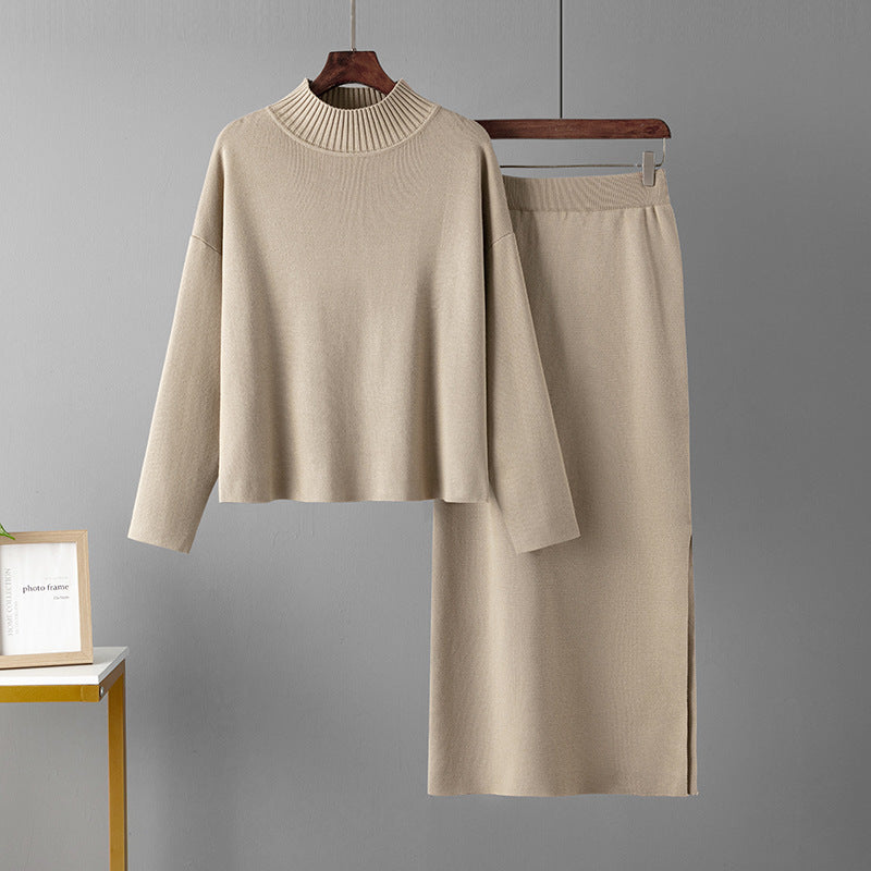 Ensemble Pull Doux & Jupe Longue Fendue