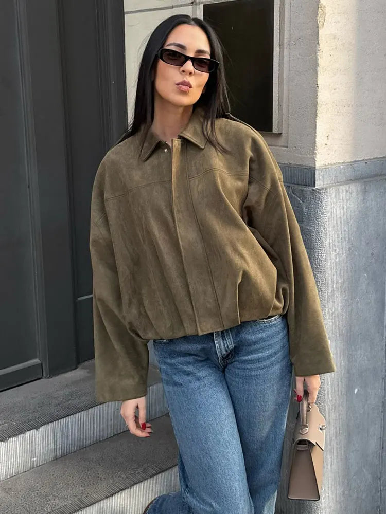 Veste Bomber en Daim Style Urbain