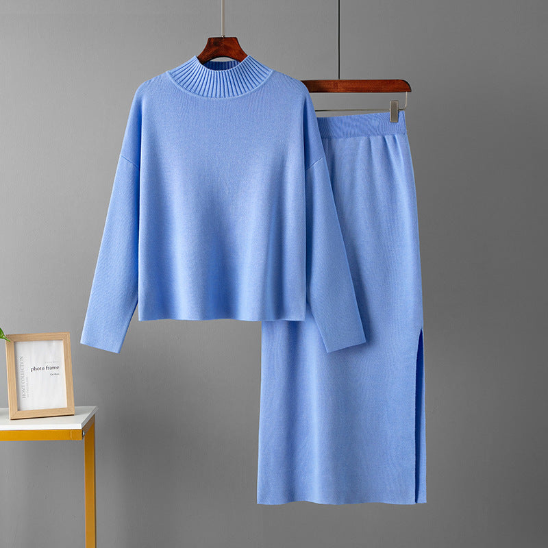 Ensemble Pull Doux & Jupe Longue Fendue