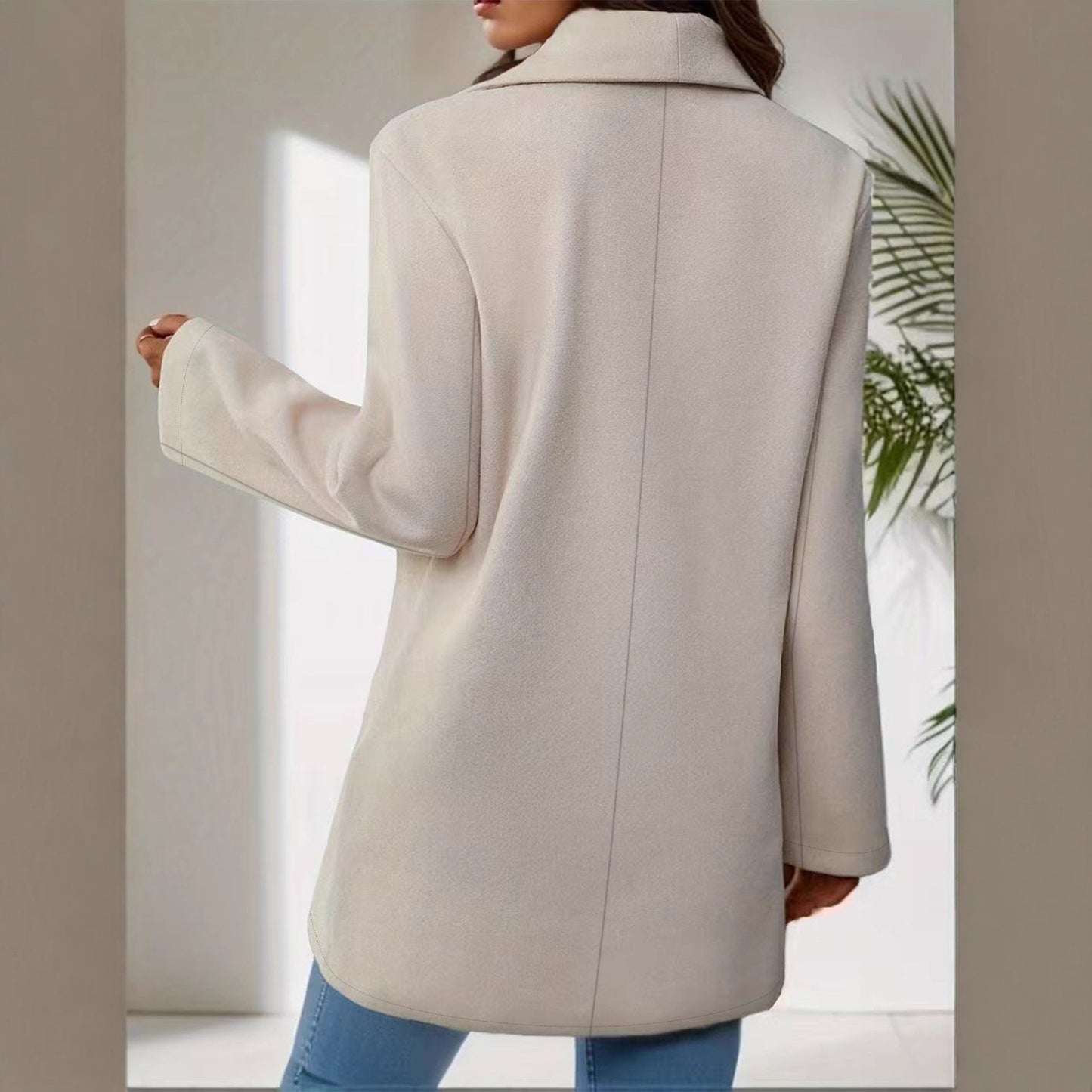 Manteau Cardigan à Col Polo
