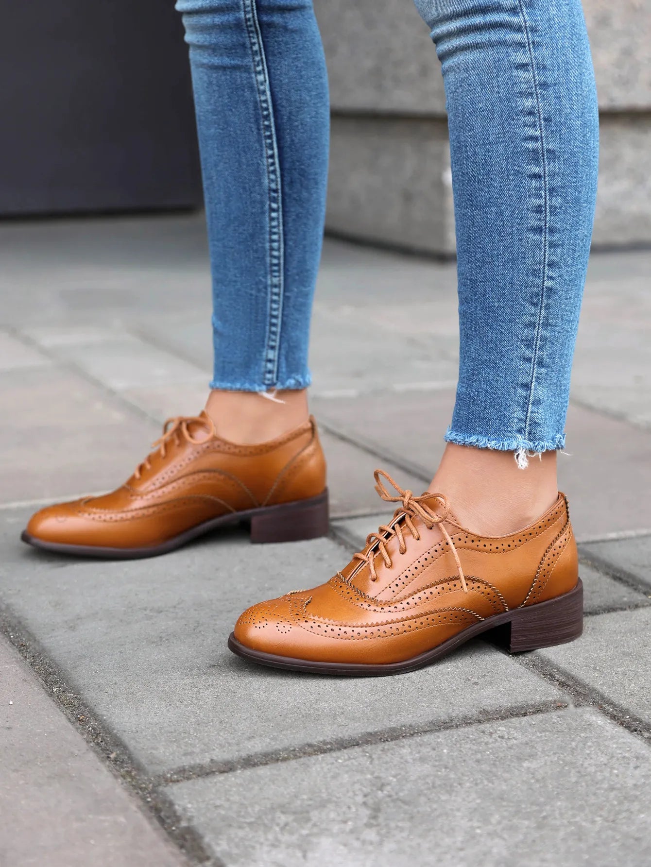 Chaussures Brogues Vintage à Lacets