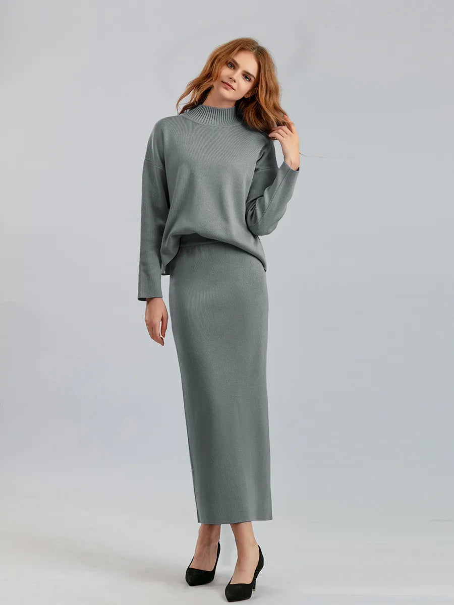 Ensemble Pull Doux & Jupe Longue Fendue