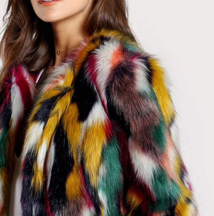 Manteau en Fausse Fourrure Coloré – Élégance & Confort