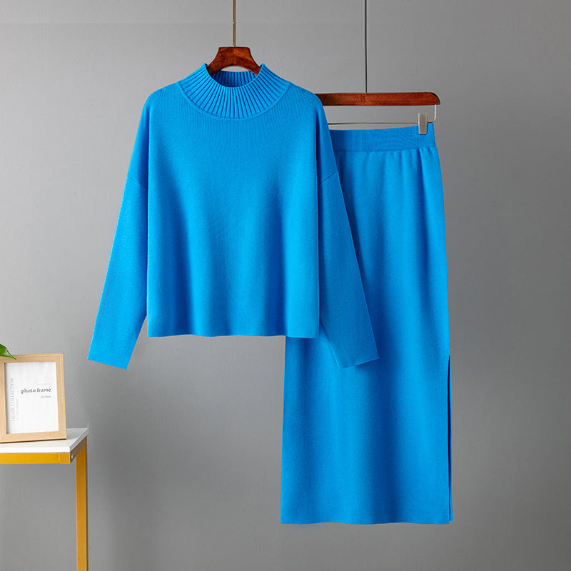 Ensemble Pull Doux & Jupe Longue Fendue