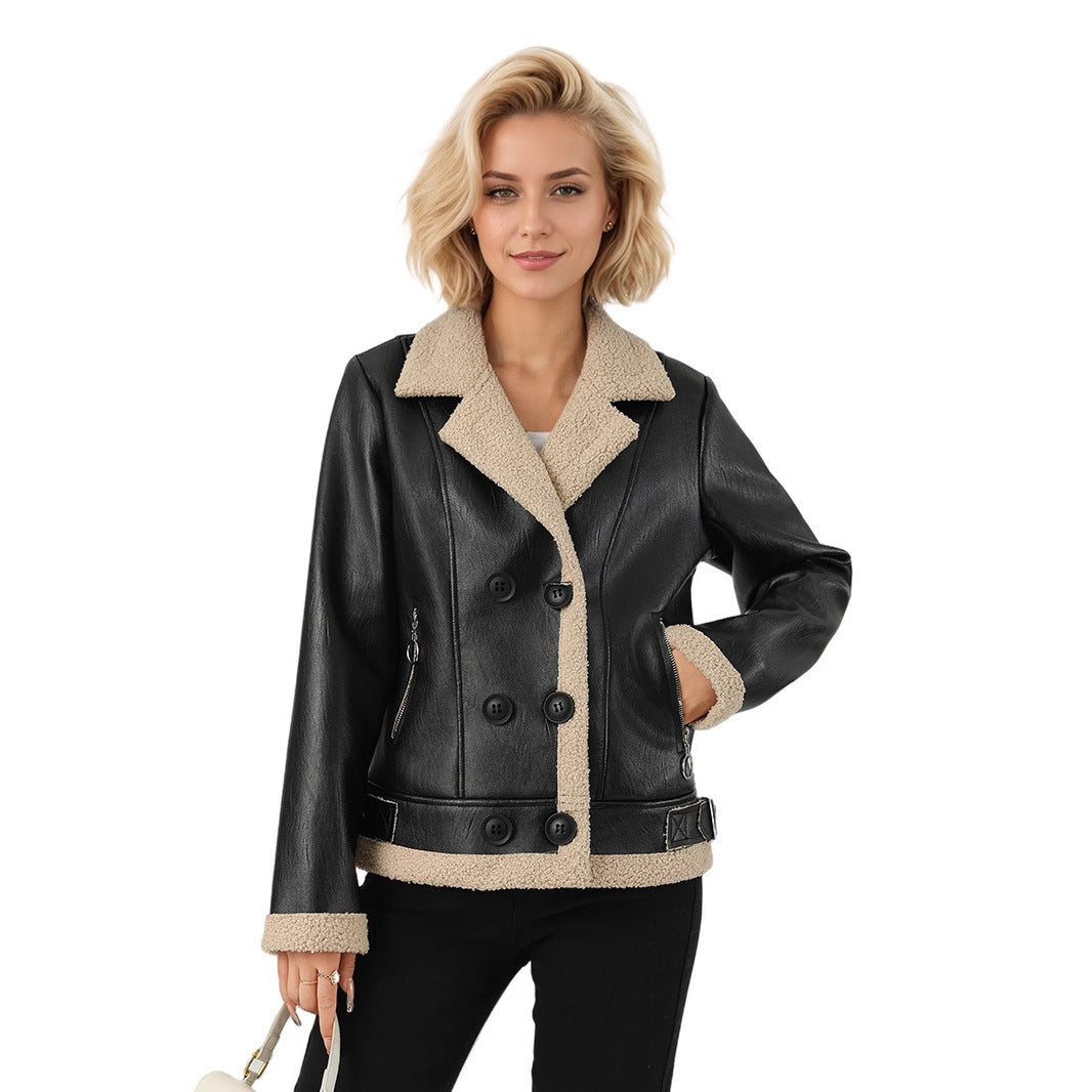 Veste en Cuir Matelassée Femme