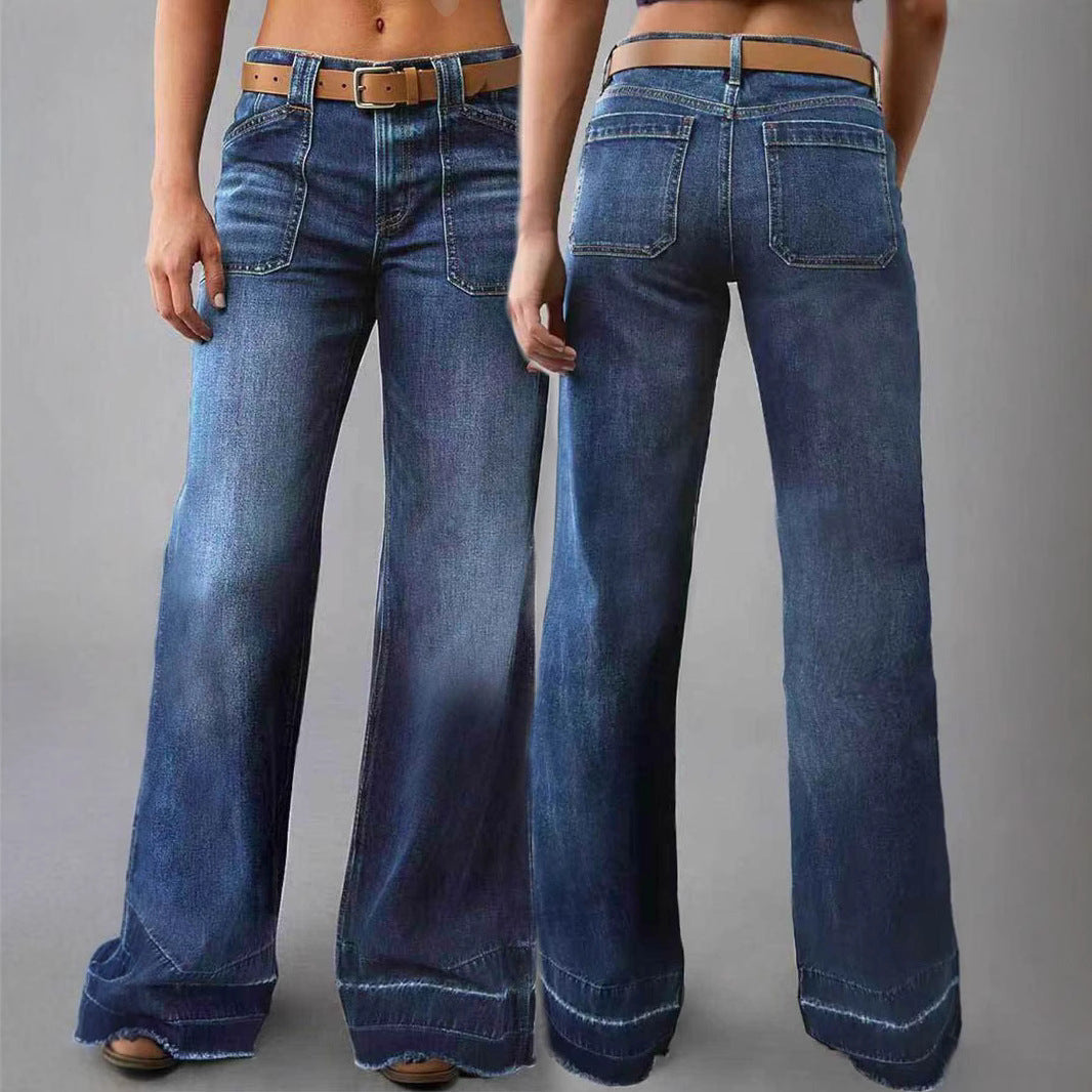 Jeans Taille Haute Droit et Slimming Retro