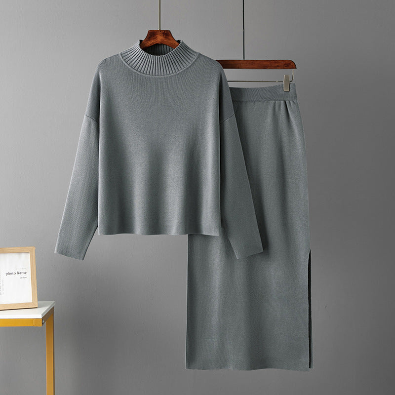 Ensemble Pull Doux & Jupe Longue Fendue
