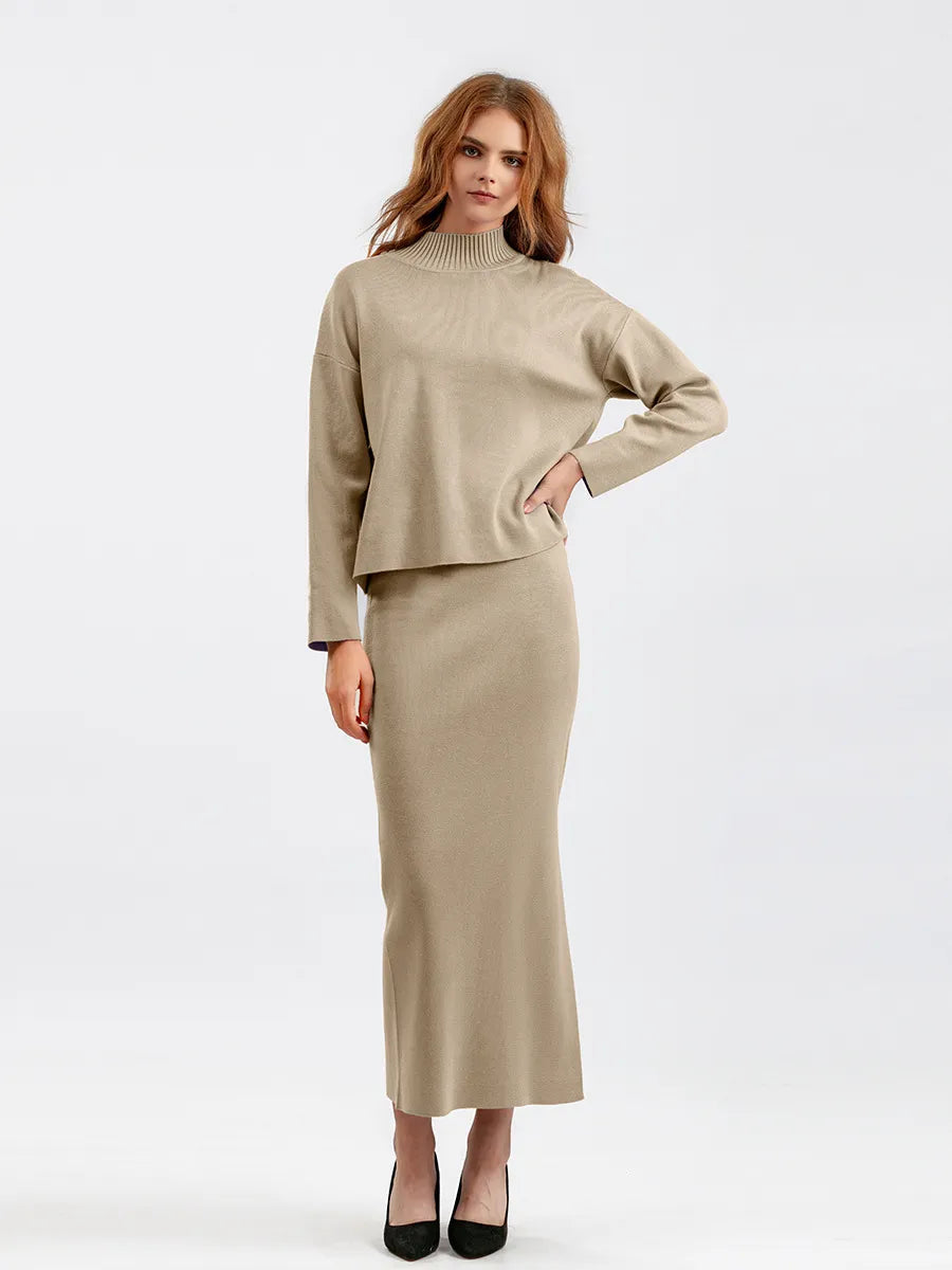 Ensemble Pull Doux & Jupe Longue Fendue