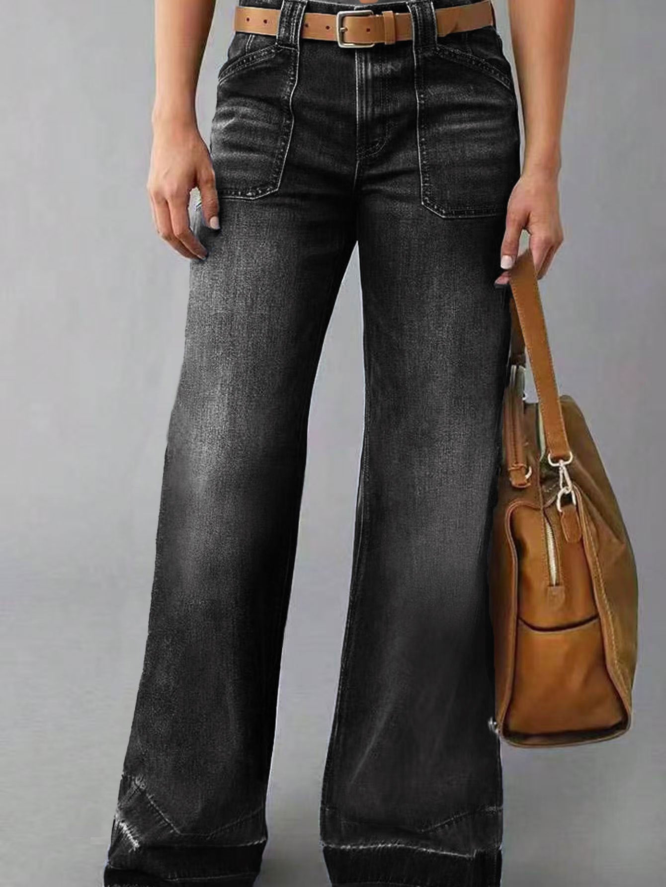 Jeans Taille Haute Droit et Slimming Retro