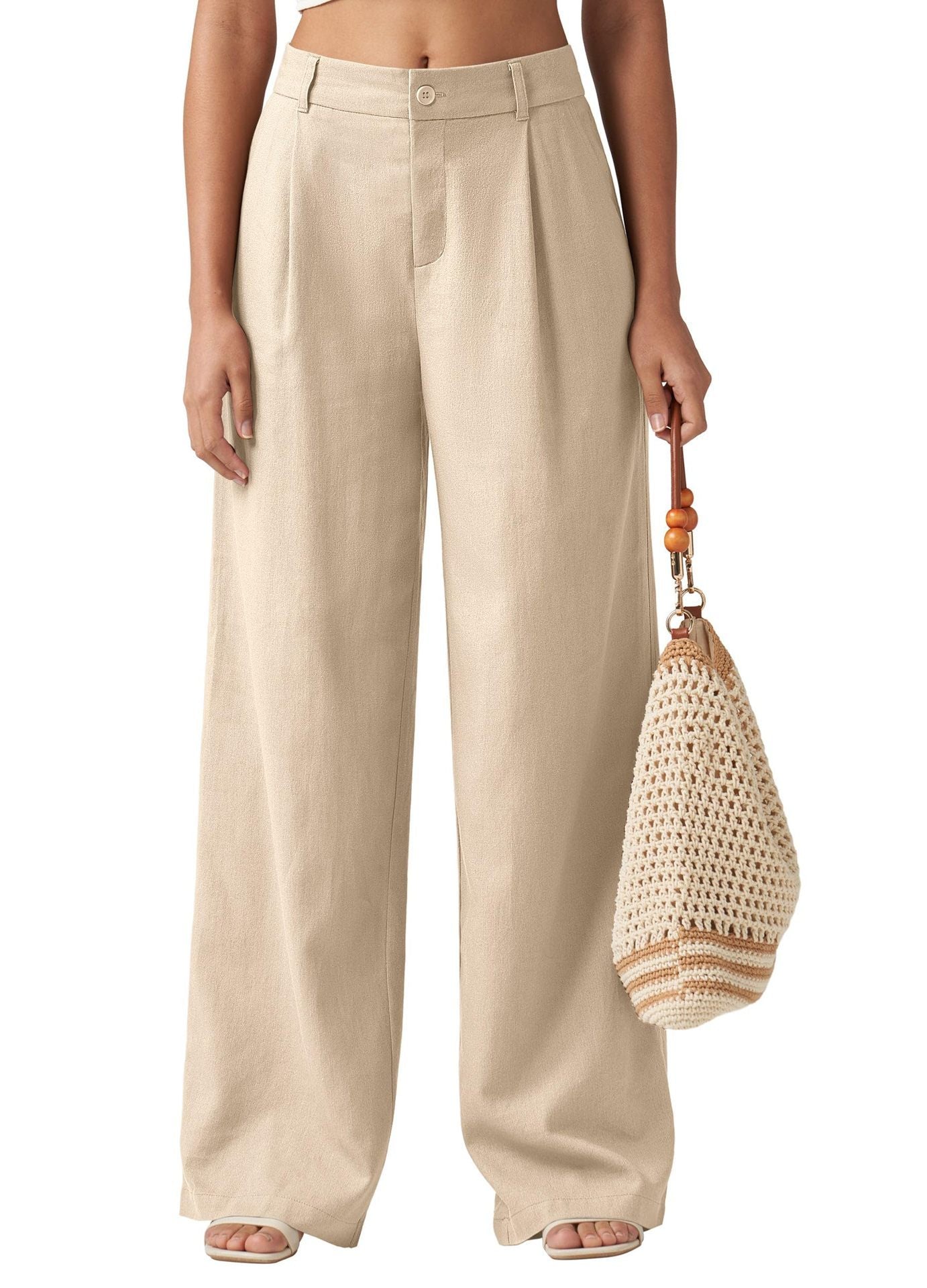 Pantalon Droit Décontracté avec Poches