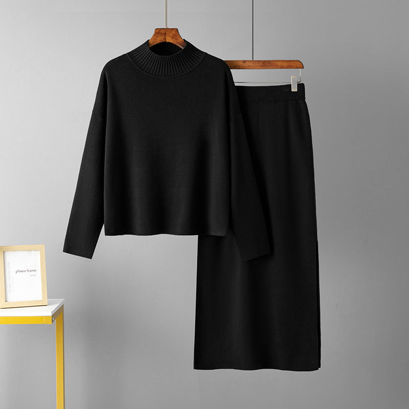 Ensemble Pull Doux & Jupe Longue Fendue