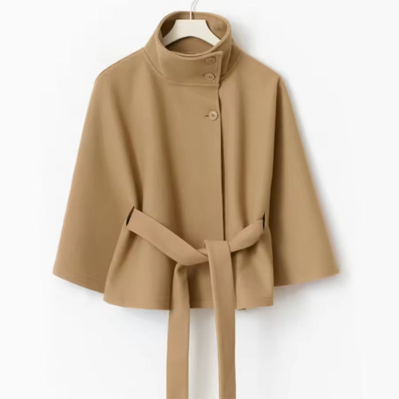 Manteau Long en Laine à Col Relevé