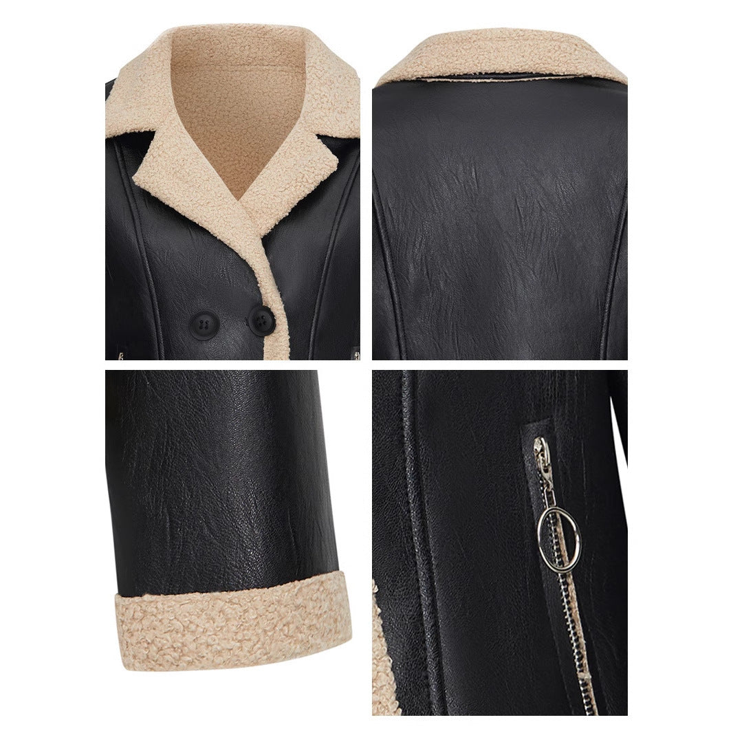 Veste en Cuir Matelassée Femme
