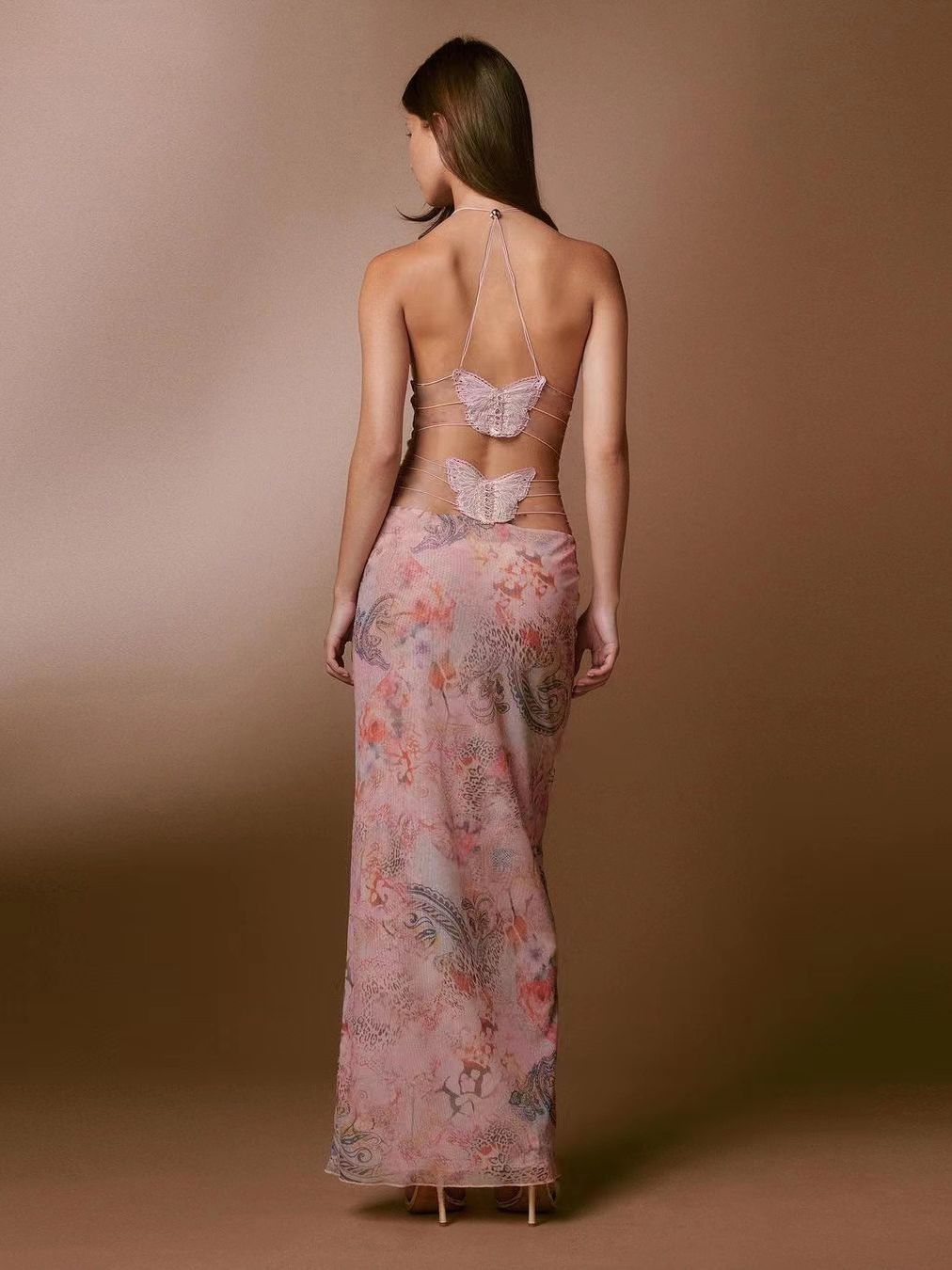 Robe à Bretelles Spaghetti Imprimé Floral