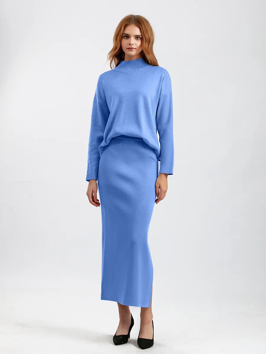 Ensemble Pull Doux & Jupe Longue Fendue