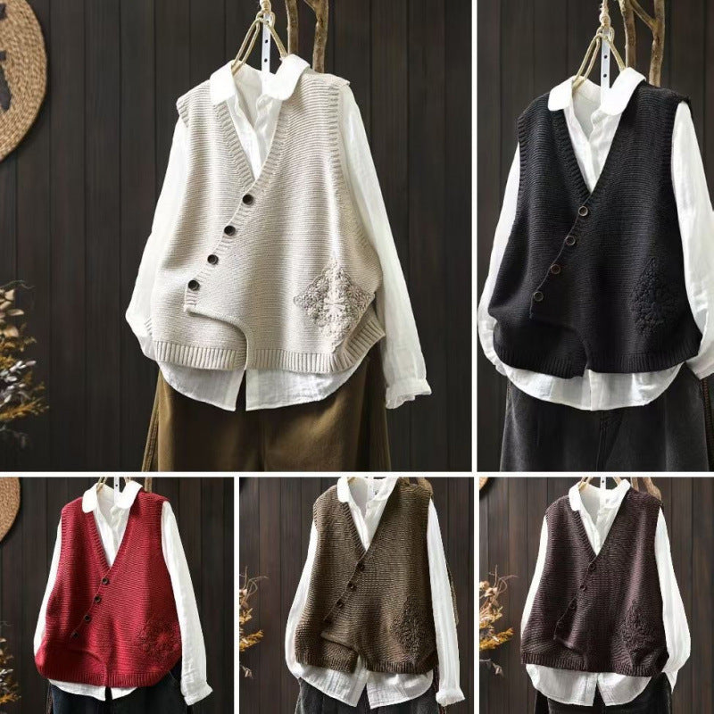 Cardigan en Coton Tricoté à Col V