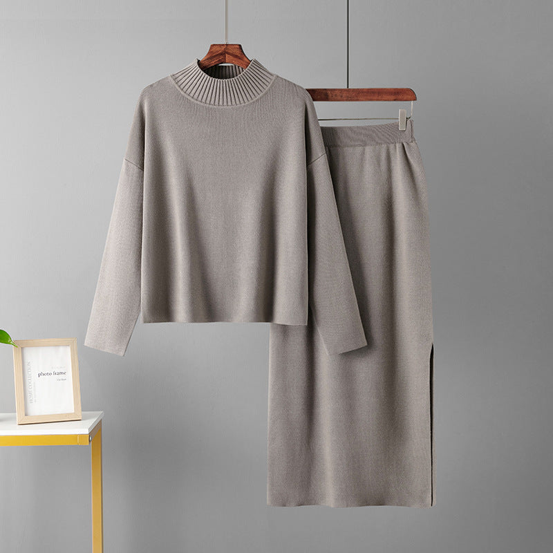 Ensemble Pull Doux & Jupe Longue Fendue