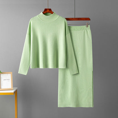 Ensemble Pull Doux & Jupe Longue Fendue
