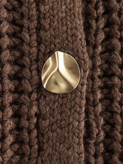 Gilet Tricoté Sans Manches à Mailles Épaisses