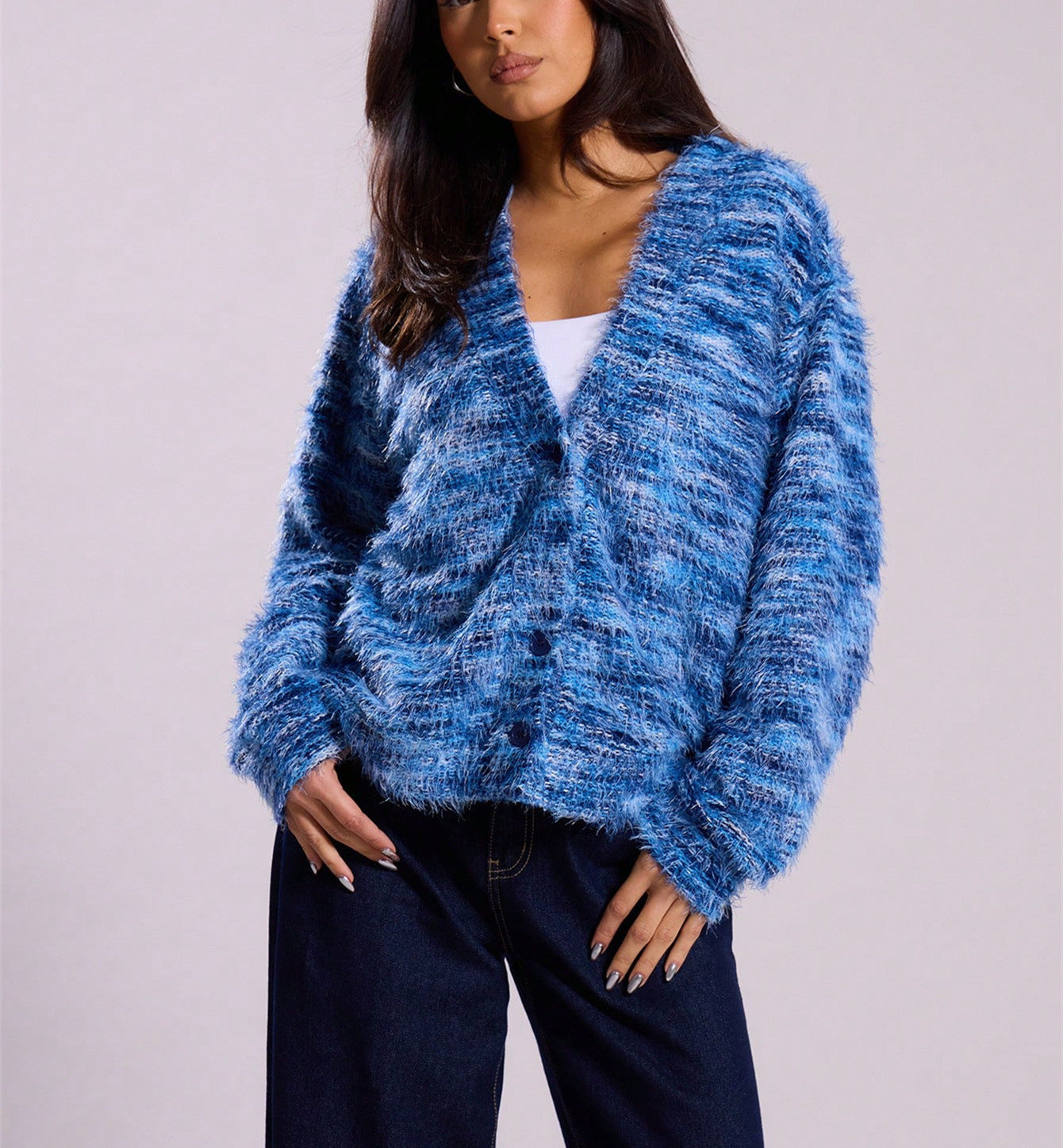 Cardigan Tricoté à Rayures