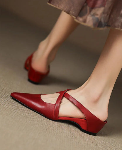 Escarpins Slingback en Cuir Véritable