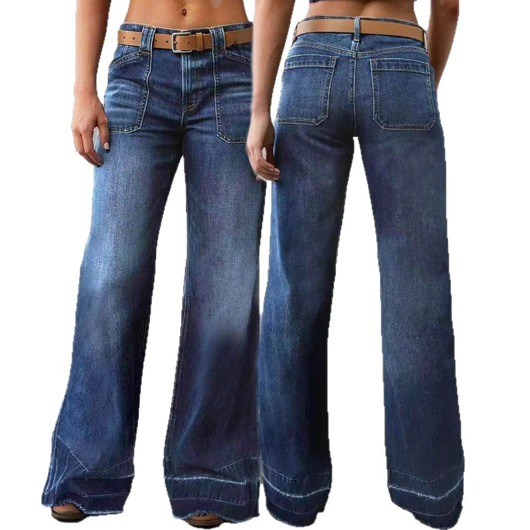 Jeans Taille Haute Droit et Slimming Retro