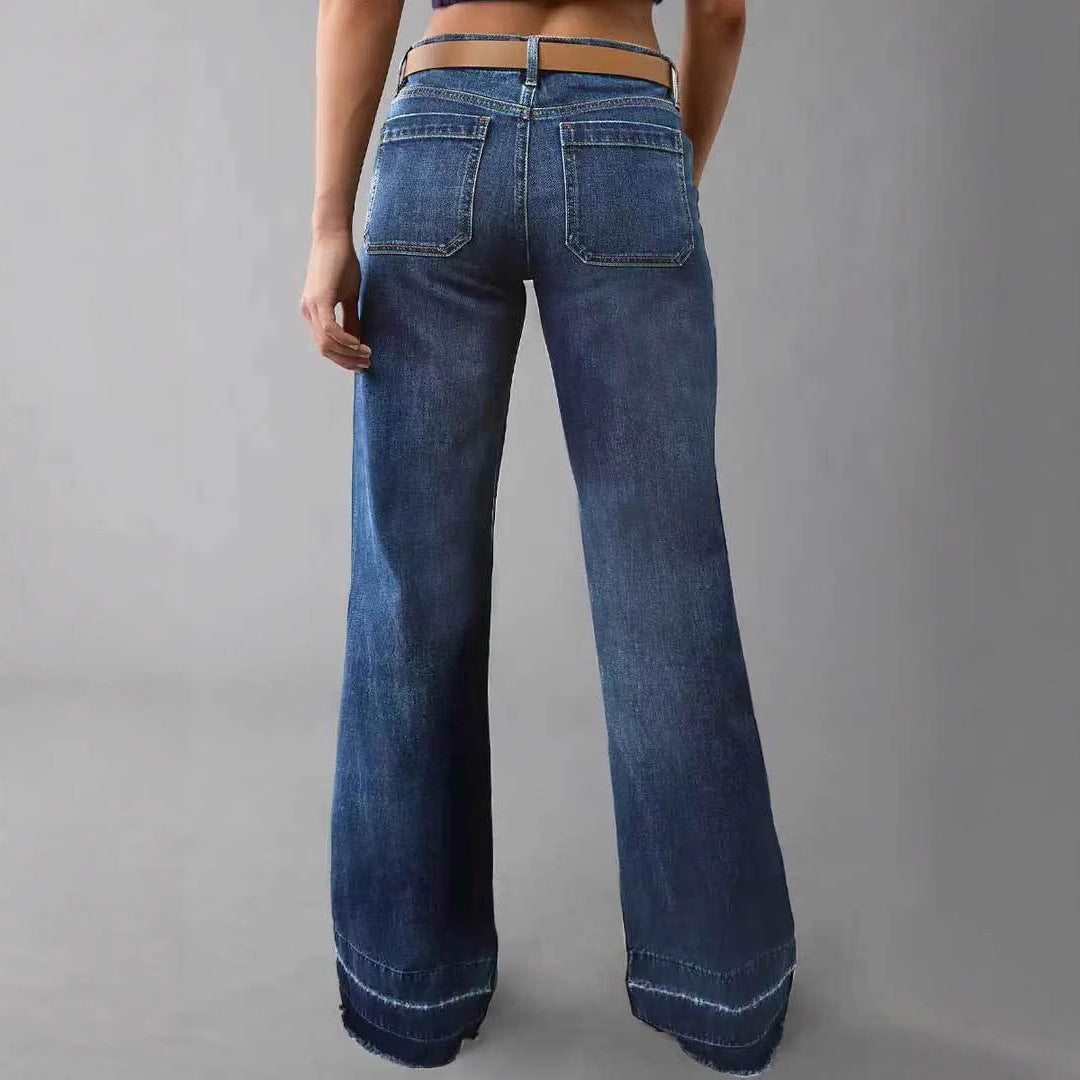 Jeans Taille Haute Droit et Slimming Retro
