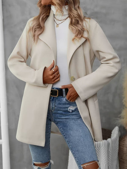 Manteau Cardigan à Col Polo