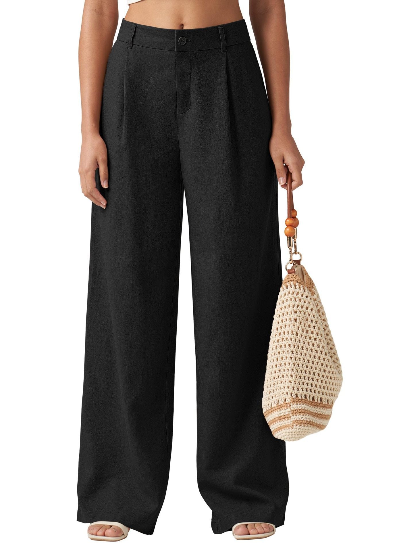 Pantalon Droit Décontracté avec Poches