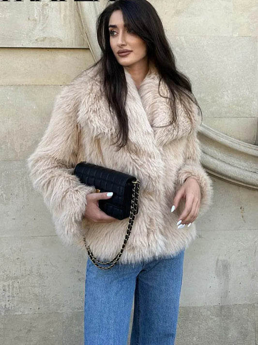 Veste Courte en Fausse Fourrure