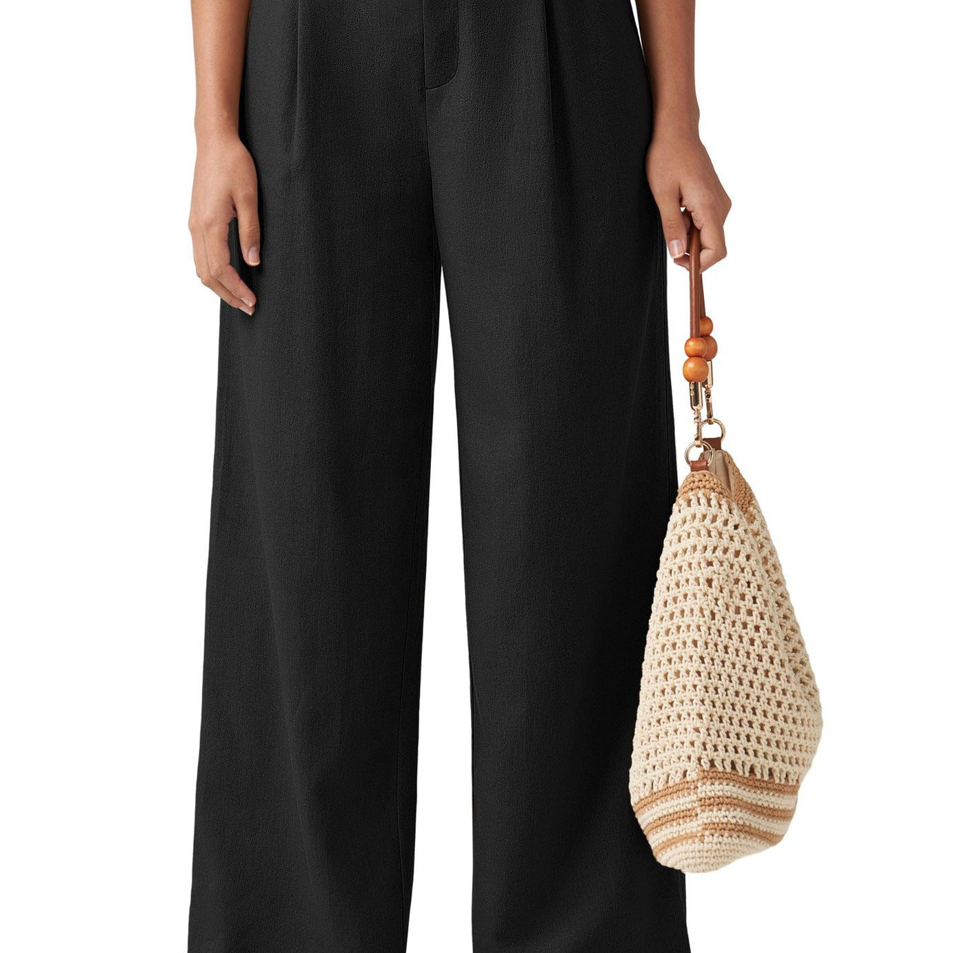 Pantalon Droit Décontracté avec Poches