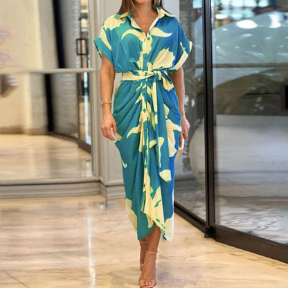 Robe Chemisier Élégante à Imprimé Floral
