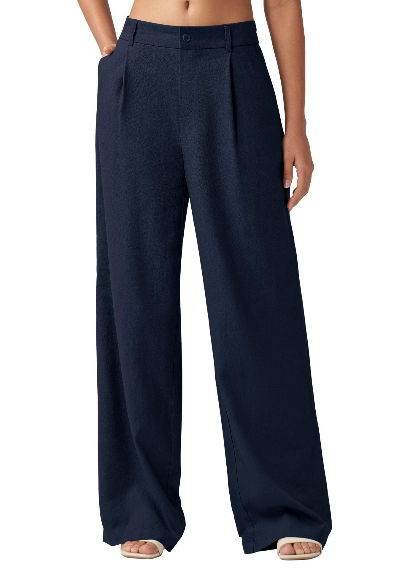 Pantalon Droit Décontracté avec Poches