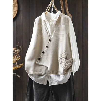 Cardigan en Coton Tricoté à Col V