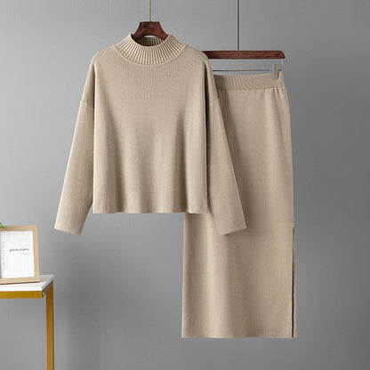 Ensemble Pull Doux & Jupe Longue Fendue