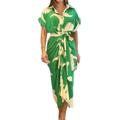 Robe Chemisier Élégante à Imprimé Floral