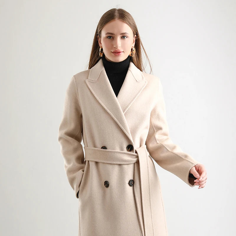 Manteau Long Ceinturé