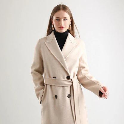 Manteau Long Ceinturé