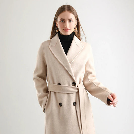 Manteau Long Ceinturé