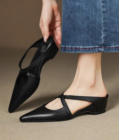 Escarpins Slingback en Cuir Véritable