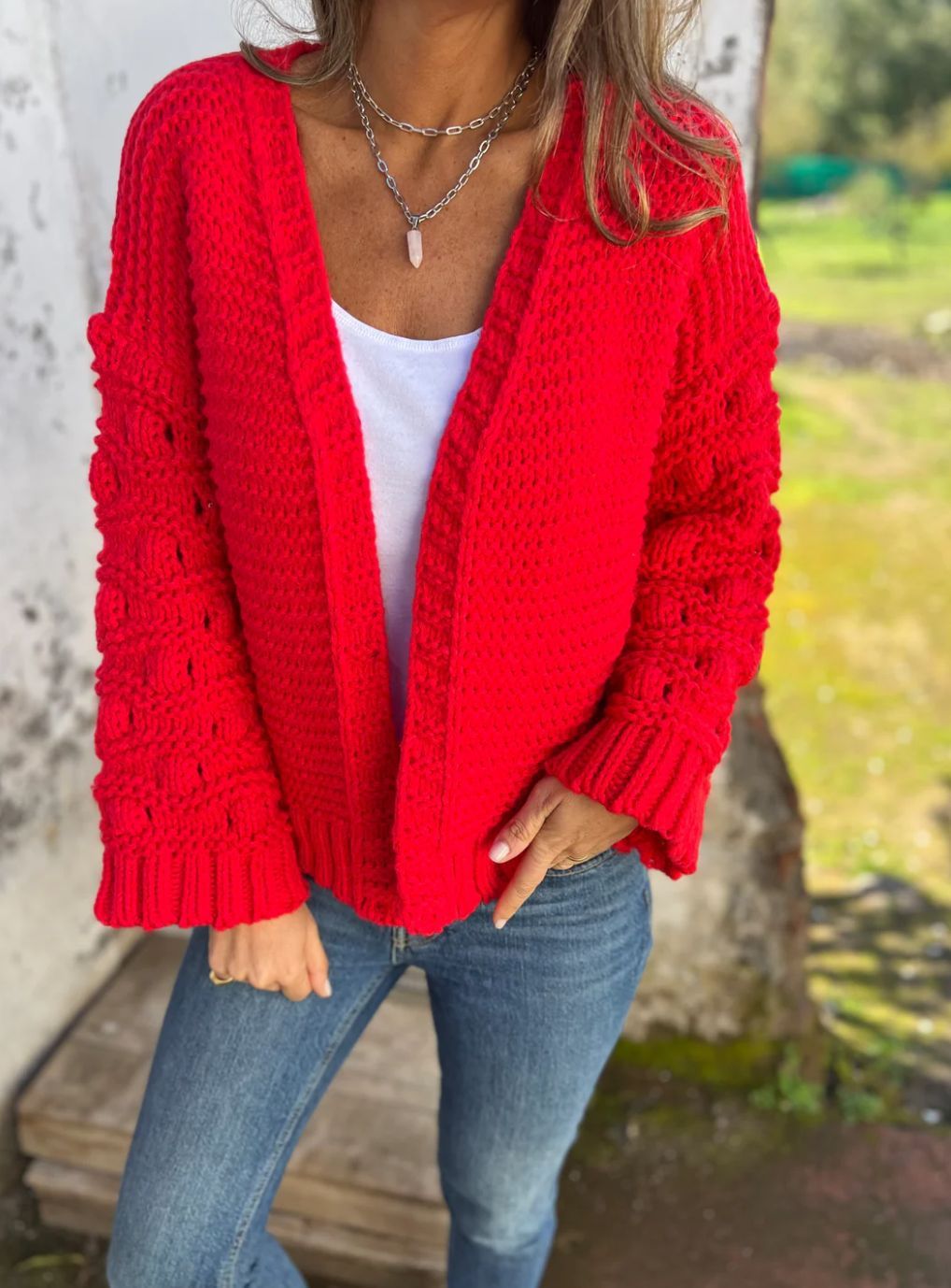 Cardigan d’Hiver Uni pour Femmes