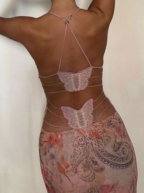 Robe à Bretelles Spaghetti Imprimé Floral