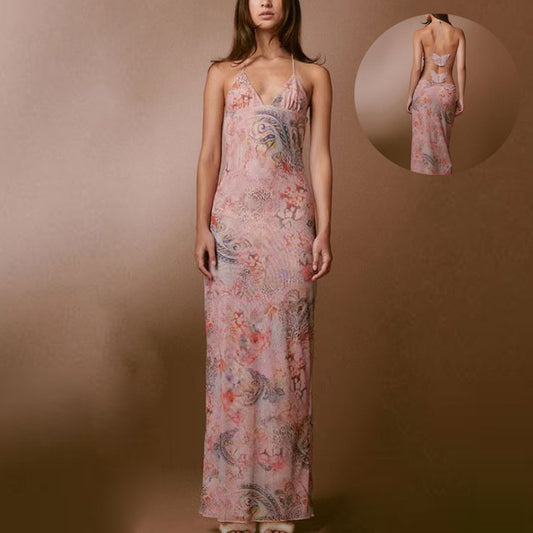 Robe à Bretelles Spaghetti Imprimé Floral
