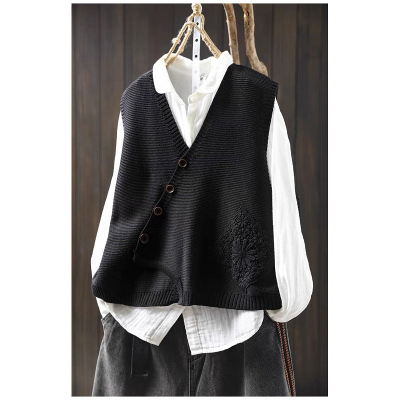 Cardigan en Coton Tricoté à Col V