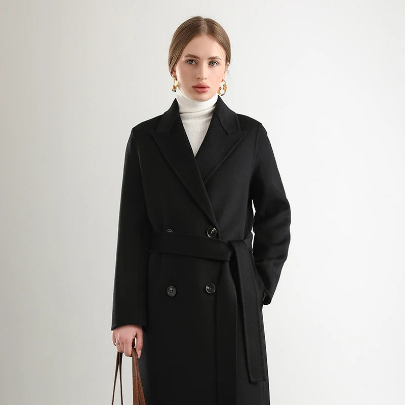 Manteau Long Ceinturé